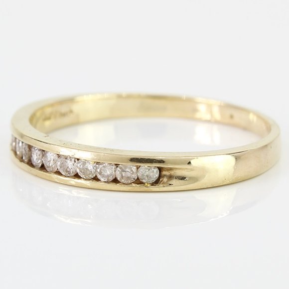 10k Gold Diamond Band Wedding Ring - Picture 3 of 6